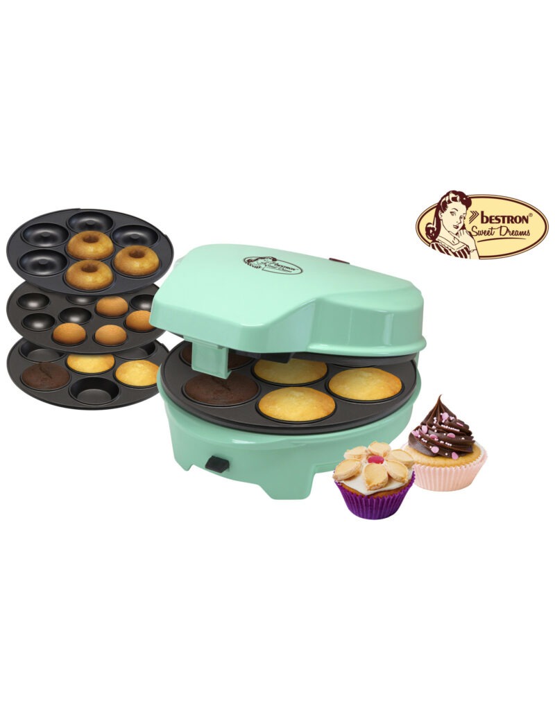 3 in 1 Cake maker - donuts, cupcakes en cakepops - 700W - Mint - Feestplan